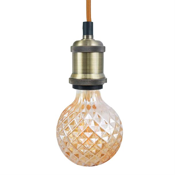 4W Dekorativ globe 95 i vintage diamant design - Filament LED pære 360-400 lumen KRY011210